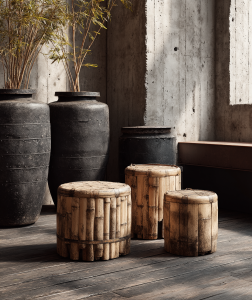 Karshhilit A set of three bamboo side tables with circular tops 11deed97 1a25 4446 84fa 2b53abce8ba8