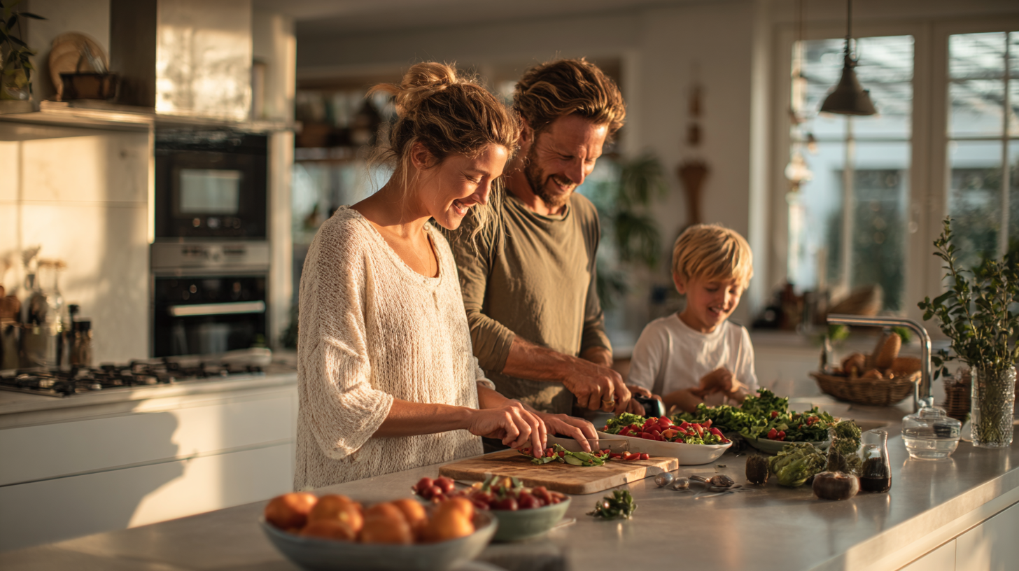 Karshhilit a family of three is cooking in the kitchen with an 41de4d1c 5c28 44f8 bd2c e811460a9bfd